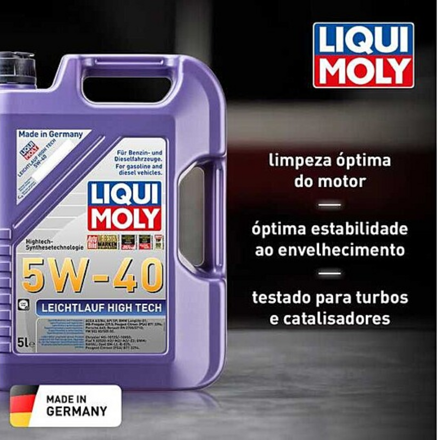 Óleo de Motor Liqui Moly Leichtlauf High Tech 5W40 5L Liqui Moly Óleo de Motor Liqui Moly Leichtlauf High Tech 5W40 5L Liqui Moly