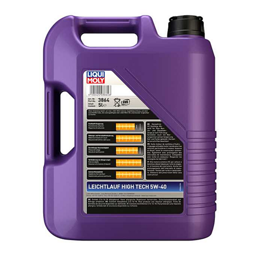 Óleo de Motor Liqui Moly Leichtlauf High Tech 5W40 5L Liqui Moly Óleo de Motor Liqui Moly Leichtlauf High Tech 5W40 5L Liqui Moly