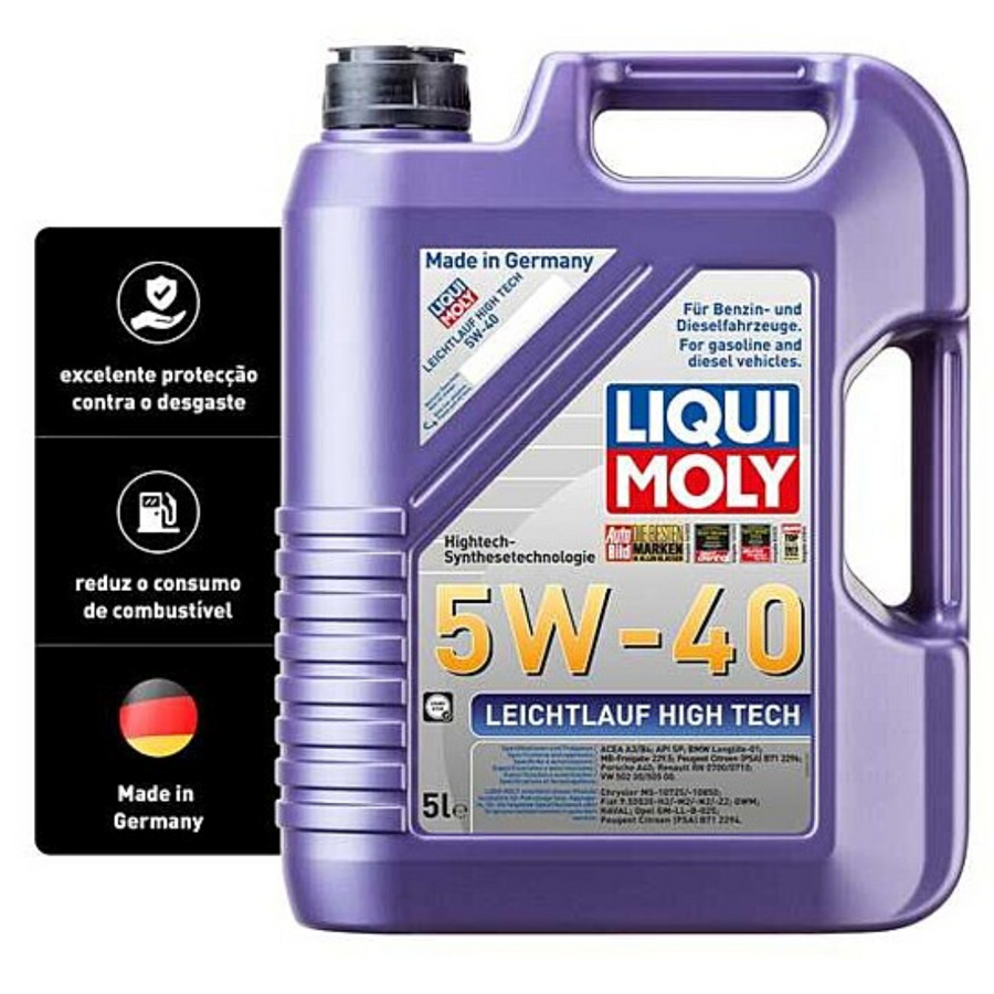 Óleo de Motor Liqui Moly Leichtlauf High Tech 5W40 5L Liqui Moly Óleo de Motor Liqui Moly Leichtlauf High Tech 5W40 5L Liqui Moly