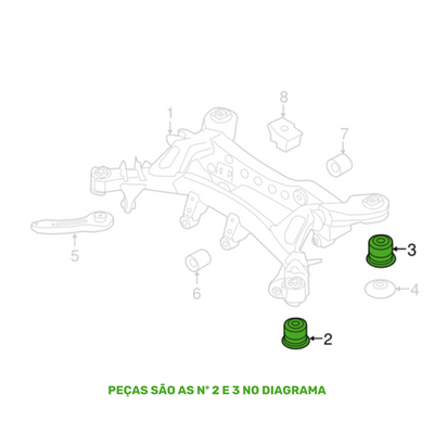Buchas de Poliuretano do Subchassi Traseiro 95A ECS Tuning Para BMW 335i, 320i, 328i, M140i, M235i, M240i, 428i, 435i