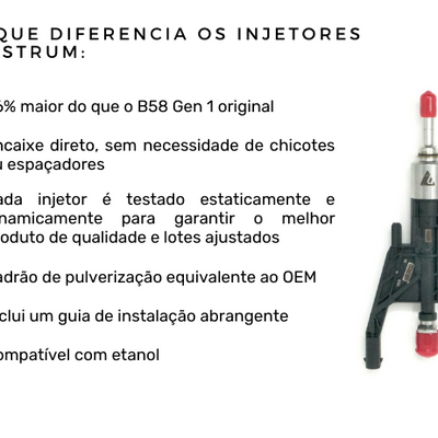 Injetores Nostrum de Alta Performance Stage 2 Para BMW Motor B58 Gen1 Nostrum High Performance