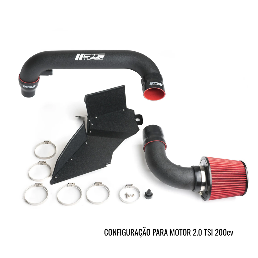 Intake em Alumínio com Defletor de Calor CTS Turbo para VW Audi Jetta MK6, Fusca, Passat, A3 8P EA888 2.0T TSI 200cv, 211cv