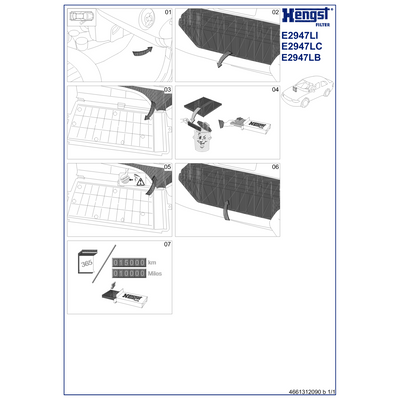 Filtro de Cabine A/C Hengst E2947LI Para MINI Chassi R55, R56, R57, R58, R59, R60 e R61