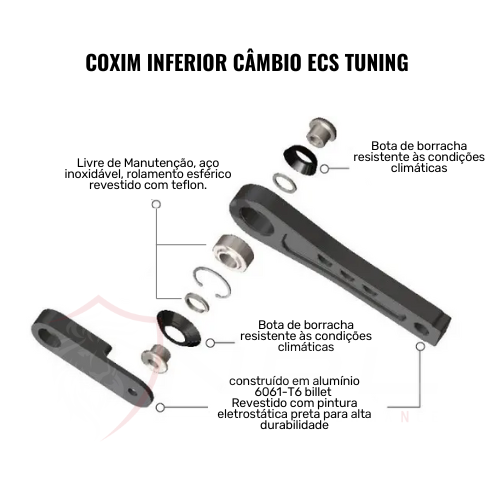 Coxim Inferior Câmbio de Alta Performance ECS Tuning para VW Jetta MK6, Passat B7, Fusca TSI, Audi A3 8P ECS Tuning