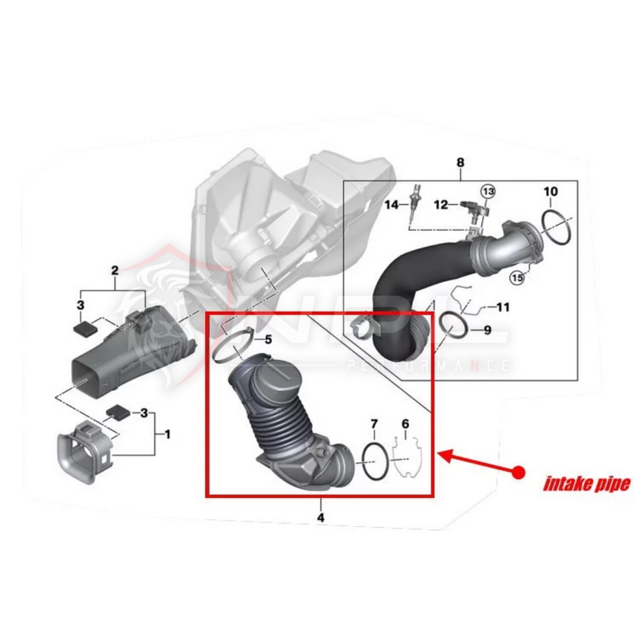 Intake Pipe FTP Motorsport Para BMW G20 M340i, G29 Z4 M40i, Toyota A90 Supra Motor B58 Gen2 3.0L