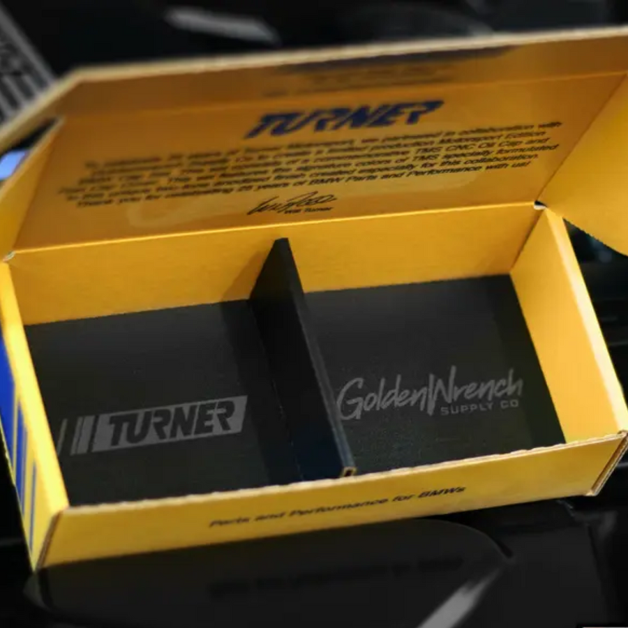 Jogo de Tampas Edição Limitada Turner X Goldenwrench Motorsport - Azul & Dourada - Para BMW M235i, M240i, M3, M4, X6 M Turner Motorsport