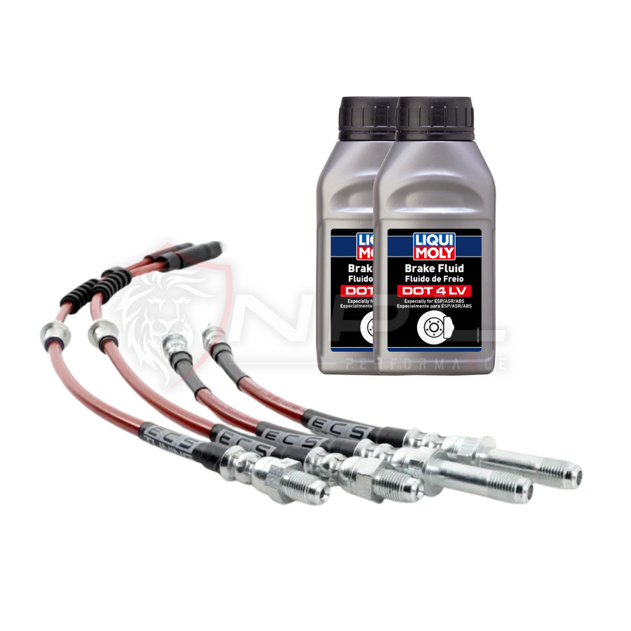 Kit Upgrade Aeroquip de Freios em Malha de Aço Dianteiro e Traseiro BMW M135i, M235i, 335i, 435i Motor N55 3.0L