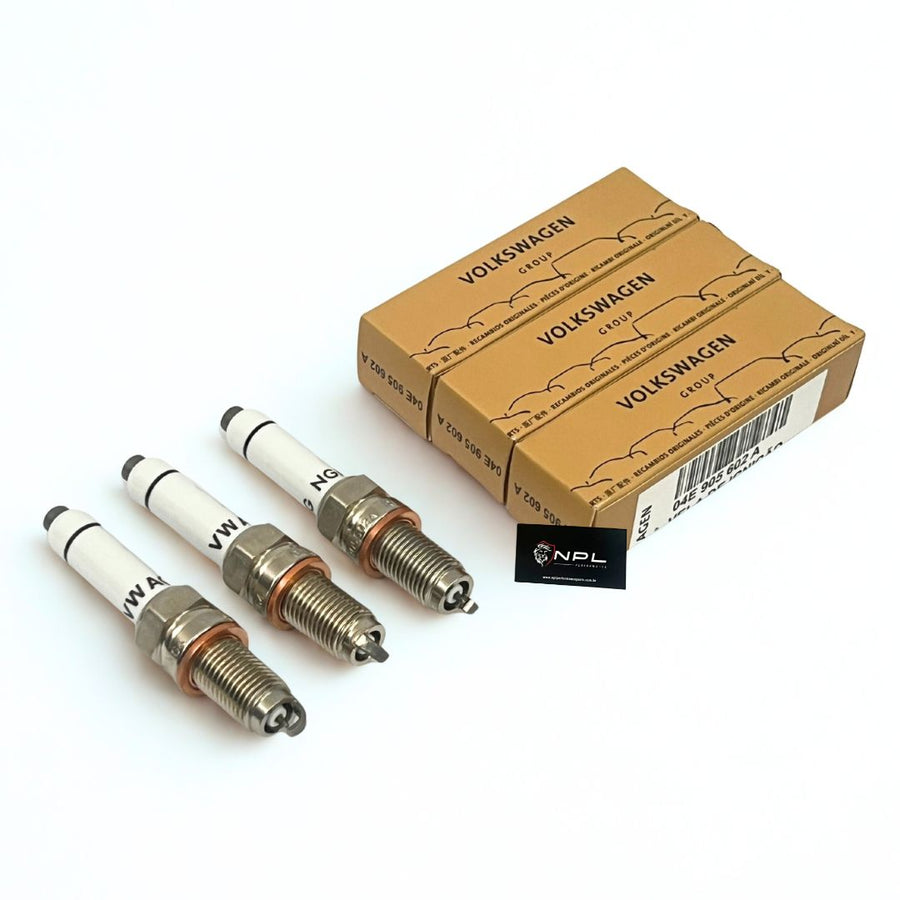 Kit 3 Velas de Ignição Vag 04E905602A Para VW 1.0 TSI UP!, Polo, Golf, Virtus, Nivus, T-cross, Taos