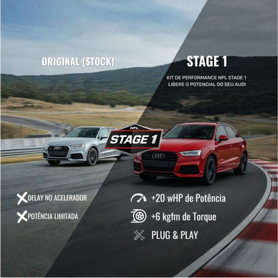 NPL Power Pack Stage 1 Para Audi A3 Q3 1.4T Tfsi Chip de Potência + Filtro K&N + Inlet Hose