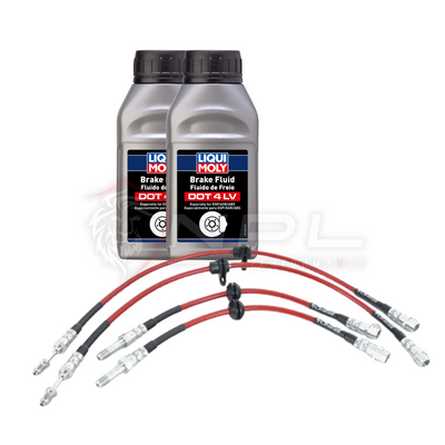 Kit Upgrade Aeroquip de Freios em Malha de Aço Dianteiro e Traseiro BMW G20 320i, 330e, 330i B46 / B48 2.0L