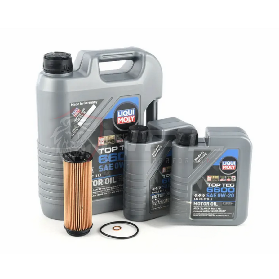 Kit de Troca de Óleo Liqui Moly Top Tec 6600 0W-20 Para BMW M140i, M240i, 340i, 440i Motor B58 Gen1 3.0L