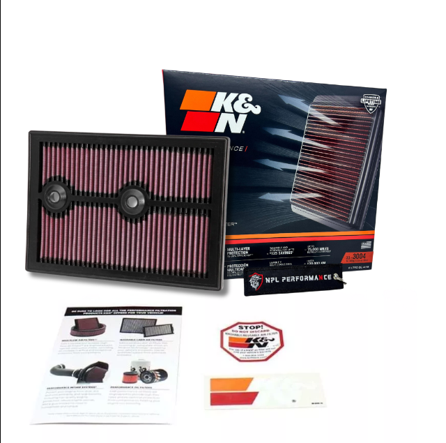 Filtro de Ar K&N 33-3004 VW/Audi 1.4 T Golf, Jetta MK6, Polo/ Virtus GTS, T-Cross, A1, A3, Q3
