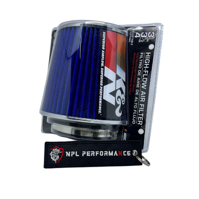 Filtro De Ar Esportivo K&N RG-1001BL Duplo Fluxo com Entrada Ajustável PARA 3" | 3,5" | 4" - Azul