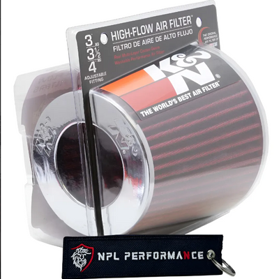 Filtro De Ar Esportivo K&N RG-1001RD Duplo Fluxo com Entrada Ajustável PARA 3" | 3,5" | 4" - Vermelho