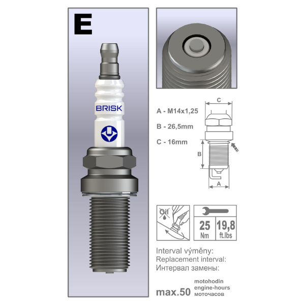 Vela de Ignição Brisk Extra Turbo Silver Racing ER10GS Brisk