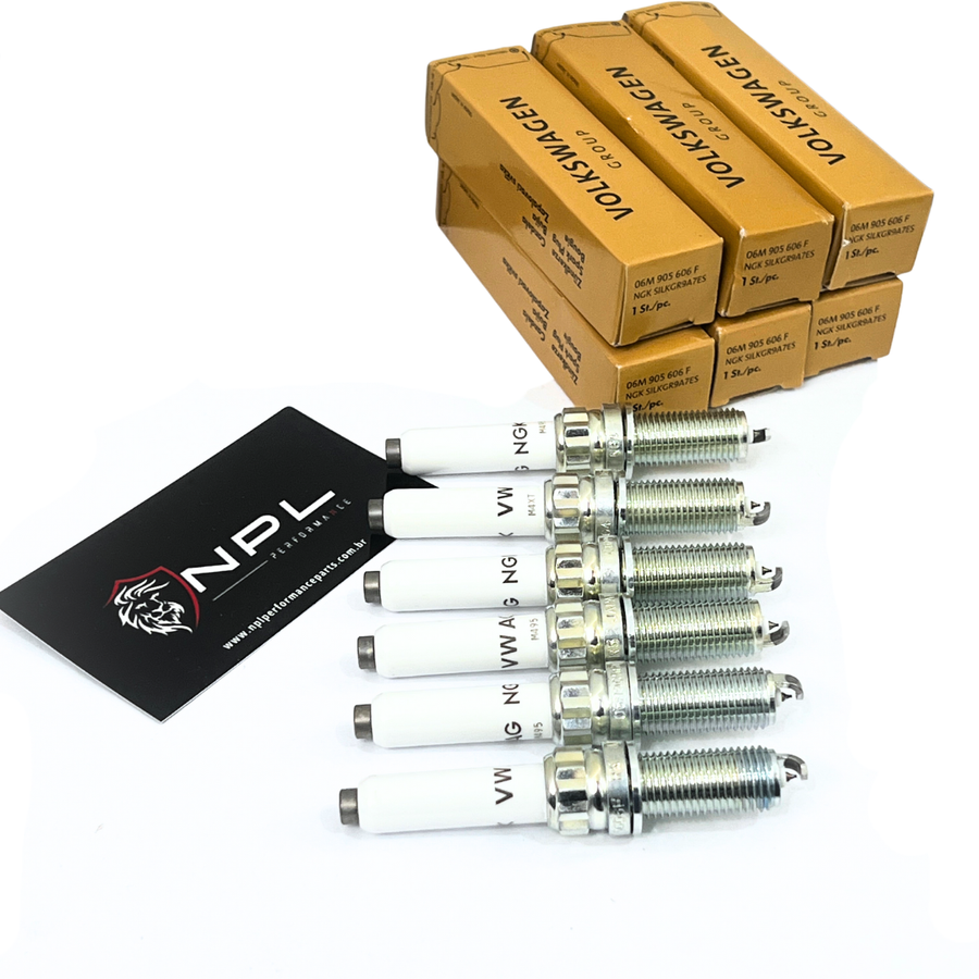 Kit 6 Velas De Ignição 06M905606F Genuínas Audi B9 RS4 / RS5, A7, SQ5, Q7, Q8 Quattro 2.9T / 3.0T