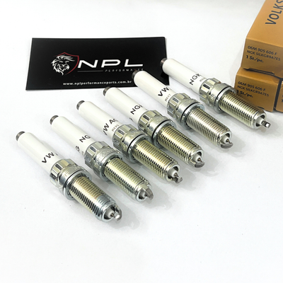 Kit 6 Velas De Ignição 06M905606F Genuínas Audi B9 RS4 / RS5, A7, SQ5, Q7, Q8 Quattro 2.9T / 3.0T