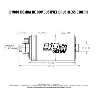 DW810 Bomba de Combustível Brushless 810Lph com Controladora 2 Velocidades