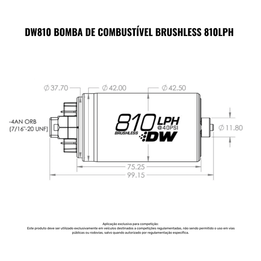 DW810 Bomba de Combustível Brushless 810Lph com Controladora 2 Velocidades