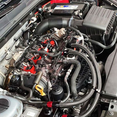 Kit Eliminador Válvula PCV com reservatório para VW / Audi EA888 Gen 3 - Preto e Vermelho