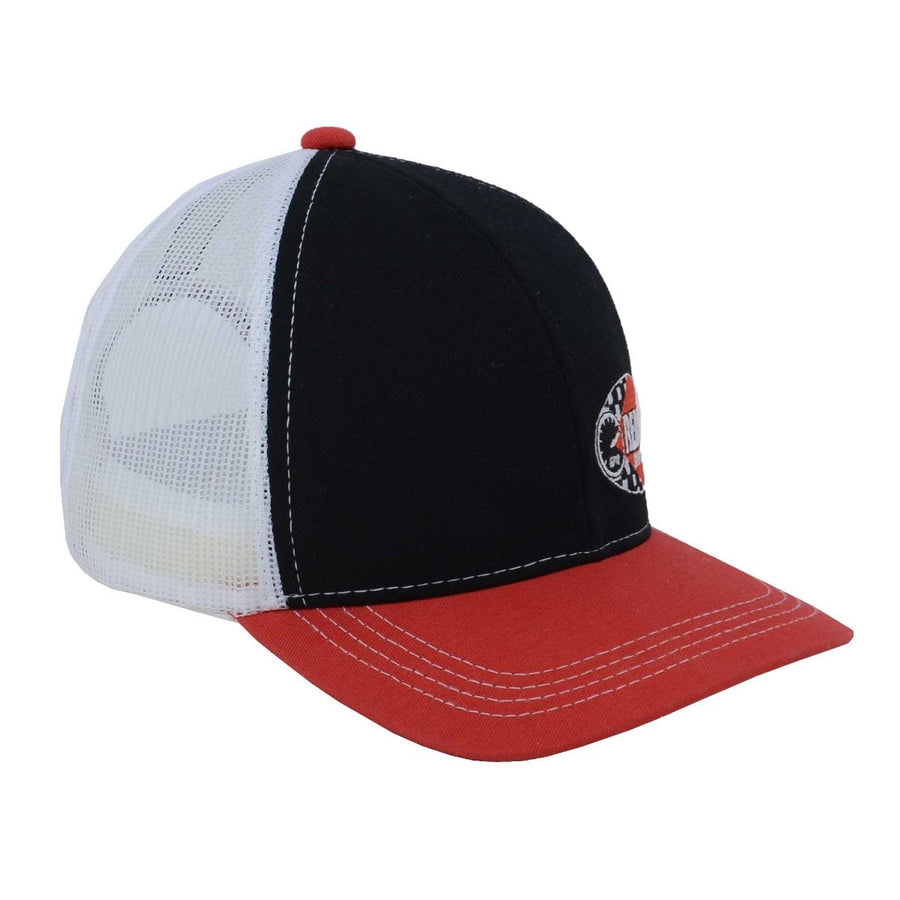 Boné Trucker Red Line Oil - Preto, Vermelho e Branco