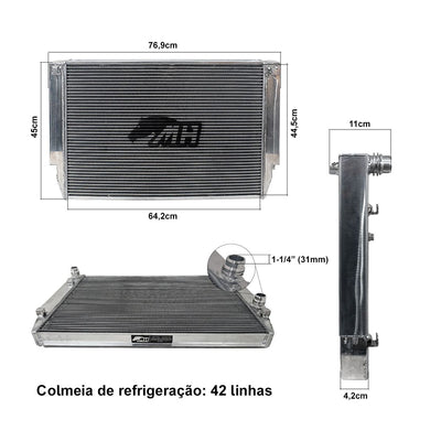 Radiador de Água Racing Metal Horse para Volkswagen Golf GTI MK7