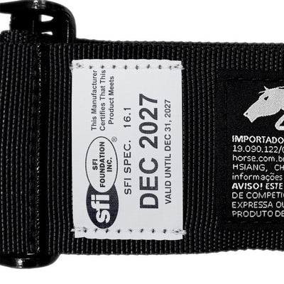 Cinto Racing 5 Pontos de 3" polegadas Certificado SFI 16.1 Travamento Latch Link Validade 12/2027 - Preto