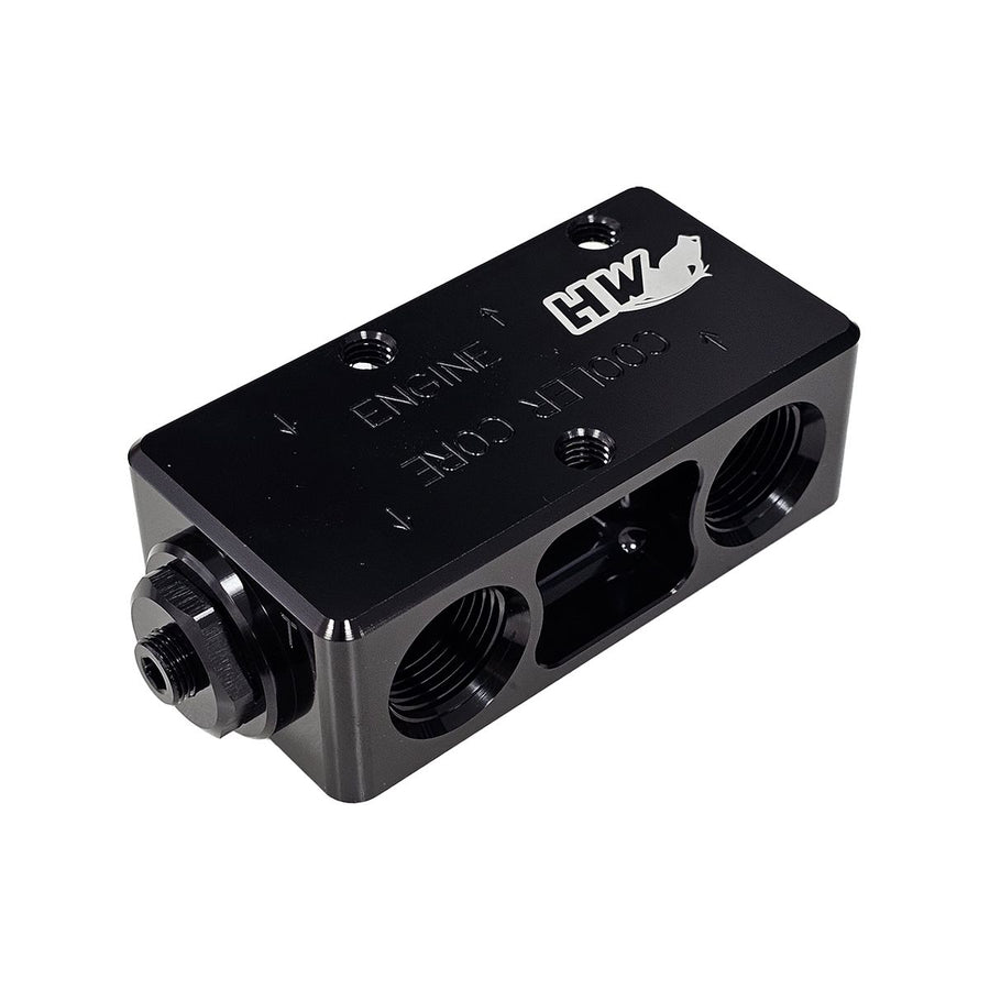 Válvula para Radiador de Óleo em Linha com Termostato 80° C - Preto