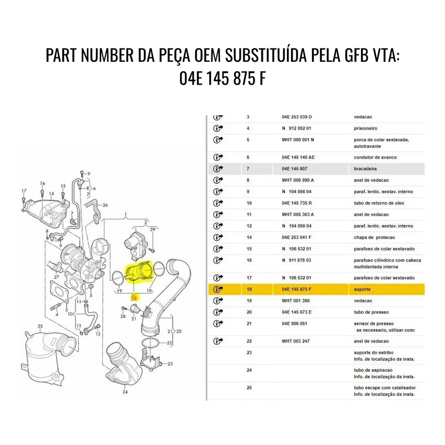 Válvula Vta Gfb T9430 Vw Audi 1.0 / 1.4 Tsi Blow-off Espirro GFB