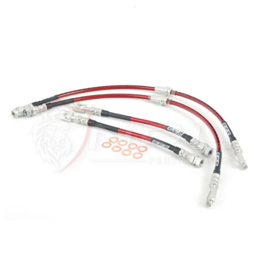 Kit Completo Aeroquip de Freios em Malha de Aço dianteiro e traseiro VW Jetta MK6, Fusca, Audi A3 8P ECS Tuning