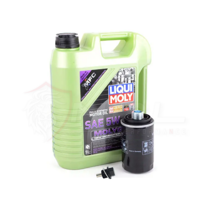 Kit de Troca de Óleo Liqui Moly Molygen VW Jetta MK6, Passat B7, Tiguan, Audi A3 8P 2.0 TSI 200cv - Com Bujão Carter NPL Performance Parts