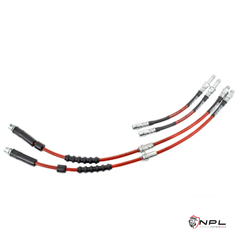 Kit Upgrade Aeroquip de Freios em Malha de Aço Dianteiro e Traseiro BMW M135i, M235i, 335i, 435i Motor N55 3.0L