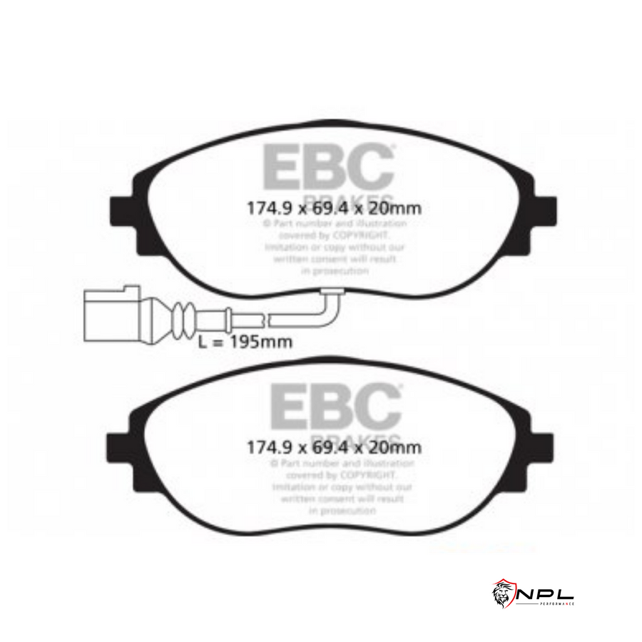 Pastilhas De Freio Dianteira Audi/vw Ebc Yellowstuff Dp42127r (340mm) EBC Brakes