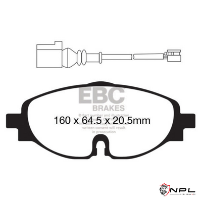 Pastilhas De Freio Dianteira Audi/vw Ebc Yellowstuff Dp42150r (312mm/288mm) EBC Brakes