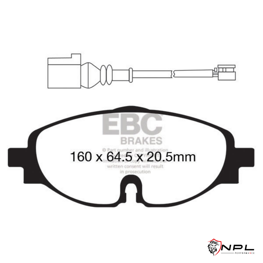 Pastilhas De Freio Dianteira Audi/vw Ebc Yellowstuff Dp42150r (312mm/288mm) EBC Brakes