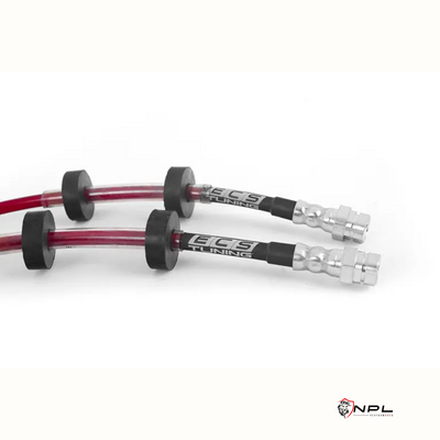 Kit Completo Aeroquip de Freios em Malha de Aço Dianteiro e Traseiro VW Jetta MK7 GLI, Tiguan MQB / AUDI A3, S3 8V ECS Tuning