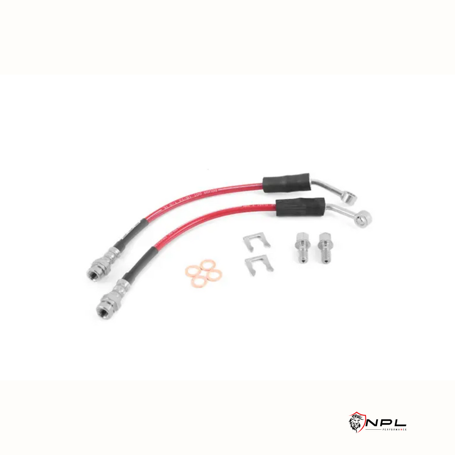 Kit Completo Aeroquip de Freios em Malha de Aço Dianteiro e Traseiro VW Jetta MK7 GLI, Tiguan MQB / AUDI A3, S3 8V ECS Tuning