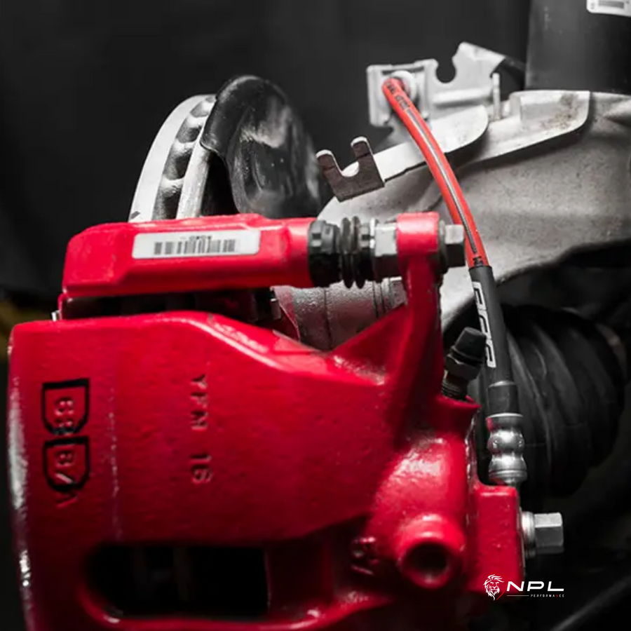 Kit Completo Aeroquip de Freios em Malha de Aço Dianteiro e Traseiro VW Jetta MK7 GLI, Tiguan MQB / AUDI A3, S3 8V ECS Tuning