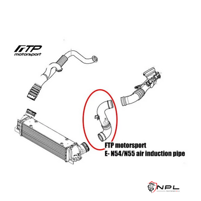 Air Induction Pipe FTP Motorsport Para BMW E8X e E9X Motor N54 / N55 135I, 335I FTP Motorsport
