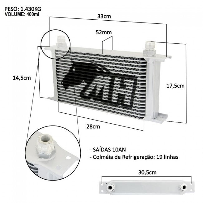 Kit Radiador de Óleo para motor 2.0 TSI EA888 200 cv NPL Performance Parts